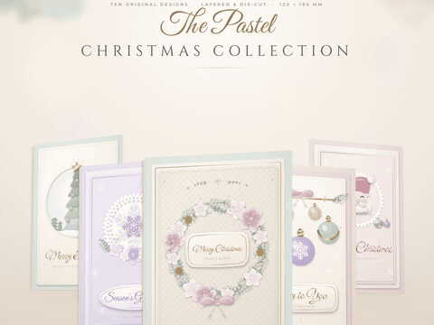 The Pastel Christmas Collection of ten layered greeting cards