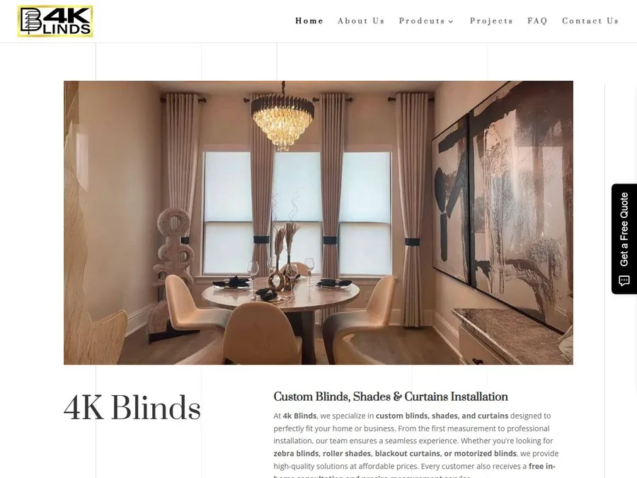 4K Blinds Website