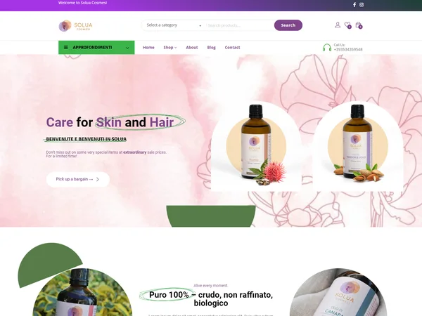 Solua Cosmesi E-Commerce Website Design